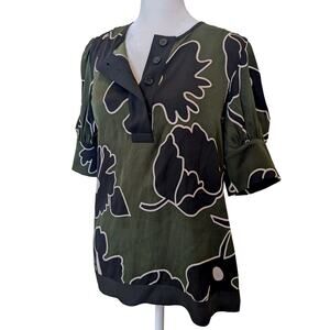 Diane Von Furstenberg Silk Floral Blouse Size 4